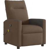 Syfax Massagesessel Stoff Braun mit manueller Liegefunktion und 6-Punkt-Vibrationsmassage, 69x86x100 cm