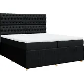 Syfax Boxspringbett mit Matratze Schwarz 200x200 cm Stoff
