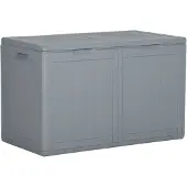 The Living Store Garten-Aufbewahrungsbox 180 L Grau PP Rattan