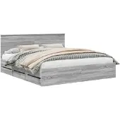 Syfax Bettrahmen Graues Sonoma 200 x 200 cm Ingenieurs Holz