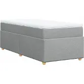Syfax Boxspringbett mit Matratze Hellgrau 100x200 cm Stoff