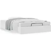 Syfax Ottoman-Bett ohne Matratze Weiß 120x200 cm Kunstleder