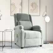 vidaXL Stabli Möbel Massagesessel Hellgrau Samt - Massagesessel CC1618220 1parcel