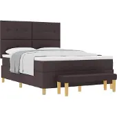 Syfax Boxspringbett mit Kopfteil Dunkelbraun 190 x 140 cm Stoff