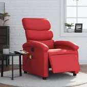 vidaXL Massagesessel Elektrisch Rot Kunstleder , Klassische Sessel 2024 Neu