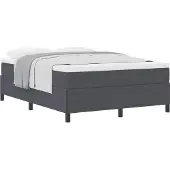 vidaXL Boxspringbett Dunkelgrau 140 x 200 cm Cordstoff