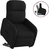 Syfax Relaxsessel mit Aufstehhilfe Schwarz Stoff