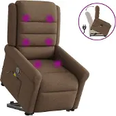 Prolenta Maison Exclusive - Massagesessel mit Aufstehhilfe Braun Stoff