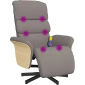Syfax Massagesessel mit Fußteil Taupe Stoff