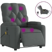 Syfax Massagesessel Elektrisch Dunkelgrau Stoff