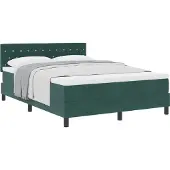 Syfax Boxspringbett mit Matratze Dunkelgrün 140 x 190 cm Samt