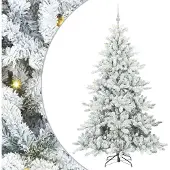 Syfax Künstlicher klappbarer Weihnachtsbaum Weiß 180 cm PVC und Stahl