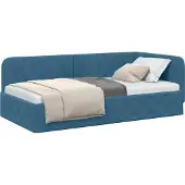 Syfax Eckbettgestell Blau 90 x 200 cm Samt
