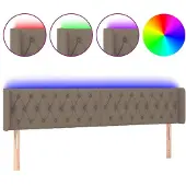 Syfax LED Kopfteil Taupe 203x16x78/88 cm Stoff