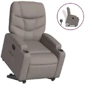 Syfax Relaxsessel mit Aufstehhilfe Taupe Stoff