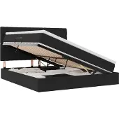 vidaXL Aufbewahrungsbett mit Matratze Schwarz 160 x 200 cm Samt