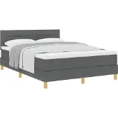 Syfax Boxspringbett mit Kissen Dunkelgrau 140 x 200 cm Stoff