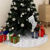 Prolenta Maison Exclusive - Luxus-Weihnachtsbaumdecke mit Socke Weiß 150 cm Stoff