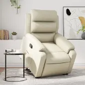 Prolenta Maison Exclusive - Relaxsessel mit Aufstehhilfe Creme Kunstleder