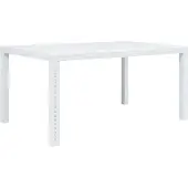 ZMH Gartentisch Weiß 150x90x72 cm Kunststoff Rattan-Optik
