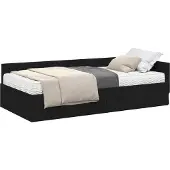 Syfax Eckbettgestell mit Matratze Sonstiges 2 pcs Schwarz Stoff