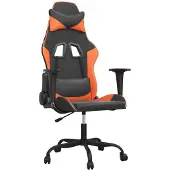 Syfax Gaming-Stuhl mit Massagefunktion Schwarz und Orange Kunstleder