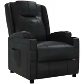 Syfax Relaxsessel Schwarz Kunstleder