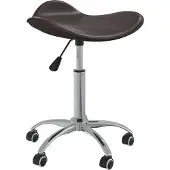 Syfax Bürostuhl Kunstleder Braun, höhenverstellbar, schwenkbar, Rollen, 110 kg, 44x44 cm, Höhe 46-57 cm