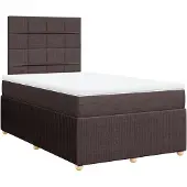 Syfax Boxspringbett mit Matratze Dunkelbraun 120x200 cm Stoff