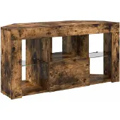 Syfax Eck-LED-TV-Schrank Geräucherte Eiche 100 x 40 x 50 cm