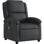 Syfax Massagesessel Schwarz Echtleder