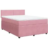 Syfax Boxspringbett mit Matratze Rosa 140x200 cm Samt