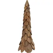 Syfax Weihnachtsbaum mit Ständer Braun 111 cm Massivholz Teak