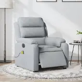 vidaXL Massagesessel Fernsehsesel Elektrisch Hellgrau Stoff 3204968