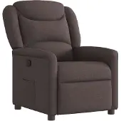 Syfax Dunkelbrauner Relaxsessel aus Stoff mit manueller Liegefunktion, 78x95x100 cm