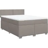 Syfax Boxspringbett mit Matratze Taupe 140x200 cm Stoff