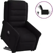 Syfax Relaxsessel mit Aufstehhilfe Schwarz Stoff