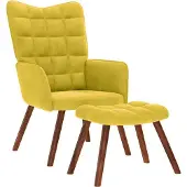 Syfax Relaxsessel mit Hocker Gelber Samt