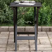 vidaXL 2024 Gartenmöbel Beistelltisch Klappbar Schwarz Massivholz Pappel Gartentische 2602510