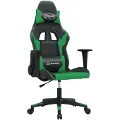 Syfax Gaming-Stuhl mit Massagefunktion Schwarz und Grün Kunstleder