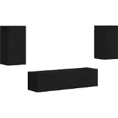 Syfax TV-Schrankset 4 pcs Schwarz Holzwerkstoff