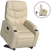 Syfax Relaxsessel mit Aufstehhilfe Creme Stoff