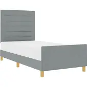 Syfax Bettgestell mit Kopfteil Hellgrau 100 x 200 cm Stoff