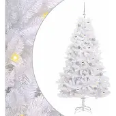 Syfax Künstlicher klappbarer Weihnachtsbaum Weiß 180 cm PVC und Stahl