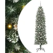 Syfax Künstlicher schlanker Weihnachtsbaum Grün und Weiß 210 cm