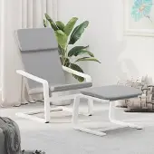vidaXL Stabli Möbel Relaxsessel mit Hocker Hellgrau Stoff - Fernseh- & Relaxsessel CJG8456968