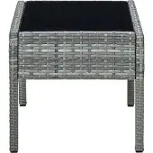 vidaXL "Winter Sale" Gartentische - Grau Gartentisch Grau 75x40x37cm Poly Rattan DE1870041