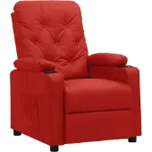 vidaXL Möbel Relaxsessel Weinrot Kunstleder - Fernseh- & Relaxsessel 339128