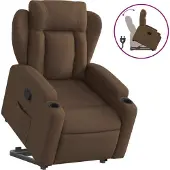 Syfax Relaxsessel mit Aufstehhilfe Braun Stoff