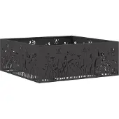 vidaXL Feuerschale Schwarz 80 x 80 x 30 cm Wetterfeststahl